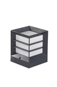 Antrasit Renk Izgaralı Kare Küp Bahçe Armatürü Set Üstü Aplik thumbnail 1