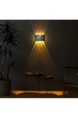 Uranüs Mermer Desen Kasa Amber Işık Ledli Dekoratif Işık Süzmeli Iç Dış Mekan Modern Aplik - 2