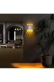 Uranüs Mermer Desen Kasa Amber Işık Ledli Dekoratif Işık Süzmeli Iç Dış Mekan Lüks Modern Aplik - 3