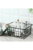 6 Adet Dolap Içi Organizer Banyo Mutfak Oyuncak Makyaj Sepeti Düzenleyici Izgara Metal Sepet - 6