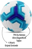 Telvesse Orijinal Futbol Topu Premiera Sert Zemin Halı Saha Futbol Topu Hibrit Mavi No:5 thumbnail 3