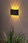 Uranüs Mermer Desen Kasa Amber Işık Ledli Dekoratif Işık Süzmeli Iç Dış Mekan Modern Aplik - 1
