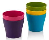 Poliwork 10 lu Gardenya 5,5 cm Plastik Renkli Kaktüs Saksısı - 2