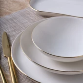 GÜRAL PORSELEN Bilbao 27 Parça 6 Kişilik Yemek Takımı Altın Yaldız 20 thumbnail 3