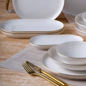 GÜRAL PORSELEN Bilbao 27 Parça 6 Kişilik Yemek Takımı Altın Yaldız 20 thumbnail 4