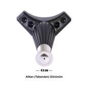 Mobilya Kanepe Masa Sehpa Ayağı Baza Ayak Siyah 12 Cm (4 ADET) - Masa Ayakları - Tek Ebat - 5