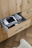 Tdesigno Aksu  Giyinme Dolabı - Çok Amaçlı Dolap - Gardırop 90 Cm-2 Kapaklı-2 Çekmeceli - 7