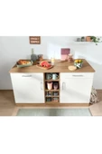Tdesigno Katya Mutfak Adası Alt Modül 130 Cm Beyaz -tezgah Dahil - 2