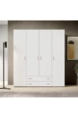 Tdesigno Ahter Giyinme Dolabı - Çok Amaçlı Dolap - Gardırop 160 Cm-4 Kapaklı-2 Çekmeceli - 2