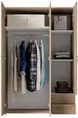 Tdesigno Ahu Giyinme Dolabı - Çok Amaçlı Dolap - Gardırop 120 Cm-3 Kapaklı-2 Çekmeceli - 5