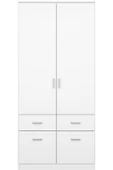 Tdesigno Aksu  Giyinme Dolabı - Çok Amaçlı Dolap - Gardırop 90 Cm-2 Kapaklı-2 Çekmeceli - 3