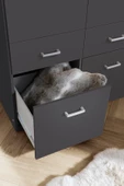 Tdesigno Aksu  Giyinme Dolabı - Çok Amaçlı Dolap - Gardırop 90 Cm-2 Kapaklı-2 Çekmeceli - 5