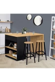 Tdesigno Milena Mutfak Adası - Alt Modül 130 Cm Antrasit-Atlantik Çam - 1