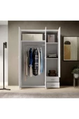 Tdesigno Ahu Giyinme Dolabı - Çok Amaçlı Dolap - Gardırop 120 Cm-3 Kapaklı-2 Çekmeceli - 4