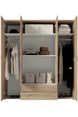 Tdesigno Ahter Giyinme Dolabı - Çok Amaçlı Dolap - Gardırop 160 Cm-4 Kapaklı-2 Çekmeceli - 5