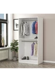 Tdesigno Tdesıgno Hira Giyinme Dolabı - Çok Amaçlı Dolap - Gardırop 80 Cm Beyaz - 4