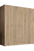 Tdesigno Ahter Giyinme Dolabı - Çok Amaçlı Dolap - Gardırop 160 Cm-4 Kapaklı-2 Çekmeceli - 6