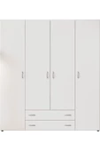 Tdesigno Ahter Giyinme Dolabı - Çok Amaçlı Dolap - Gardırop 160 Cm-4 Kapaklı-2 Çekmeceli - 7