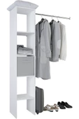 Tdesigno Eliz Açık Giyinme Dolabı - Gardırop Beyaz 120 cm - 1