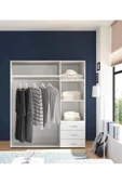 Tdesigno Akel Giyinme Dolabı - Çok Amaçlı Dolap - Gardırop 150 Cm-3 Kapaklı-3 Çekmeceli thumbnail 3