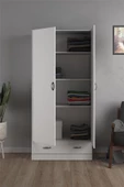 Tdesigno Aysu  Giyinme Dolabı - Çok Amaçlı Dolap - Gardırop 80 Cm-2 Kapaklı-1 Çekmeceli - 1