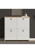 GC Pelin 4 Raflı 4 Kapaklı Modern Ayakkabılık-ayakkabı Dolabı-konsol Beyaz - 1