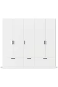 Tdesigno Alev Giyinme Dolabı - Çok Amaçlı Dolap - Gardırop 225 Cm-5 Kapaklı-3 Çekmeceli - 3