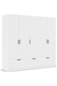 Tdesigno Alev Giyinme Dolabı - Çok Amaçlı Dolap - Gardırop 225 Cm-5 Kapaklı-3 Çekmeceli - 2