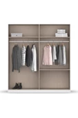 Tdesigno Araz Giyinme Dolabı - Çok Amaçlı Dolap - Gardırop 180 Cm-4 Kapaklı-2 ÇEKMECELİ - 4