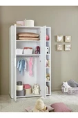 Tdesigno Asil Giyinme Dolabı - Çok Amaçlı Dolap - Gardırop 110 Cm-2 Kapaklı-Çocuk Odası Dolabı-Kitaplıklı - 3