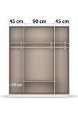 Tdesigno Alçin Giyinme Dolabı - Çok Amaçlı Dolap - Gardırop 180 Cm-4 Kapaklı-1 Çekmeceli thumbnail 5