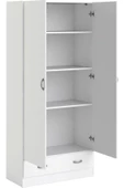 Tdesigno Aysu  Giyinme Dolabı - Çok Amaçlı Dolap - Gardırop 80 Cm-2 Kapaklı-1 Çekmeceli - 4