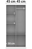 Tdesigno Aksu  Giyinme Dolabı - Çok Amaçlı Dolap - Gardırop 90 Cm-2 Kapaklı-2 Çekmeceli - 5
