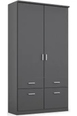 Tdesigno Aksu  Giyinme Dolabı - Çok Amaçlı Dolap - Gardırop 90 Cm-2 Kapaklı-2 Çekmeceli - 2