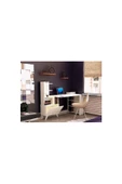 Tdesigno Ibizia Kitaplıklı Çalışma Masası 155 Cm Safir Meşe Beyaz - 3