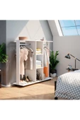 Tdesigno Funda Açık Giyinme Dolabı Çok Amaçlı Dolap Gardırop 80 cm Beyaz thumbnail 3