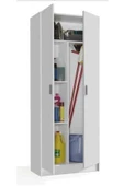 Tdesigno Belinay Paspas,Süpürge-Temizlik Malzeme Dolabı- Çok Amaçlı Dolap Paspas-Vileda Banyo Dolabı Beyaz - 1