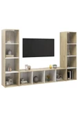 Tdesigno Televizyon Sehpası - Ünitesi -kitaplık-meşe Beyaz 180 cm 12 Raflı - 3