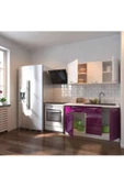 Tdesigno Hale Hazır Mutfak Dolabı – 140 Cm- Parlak Mürdüm Ve Beyaz – Tezgah Dahil Değil - 2