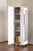 Tdesigno Burçin Paspas,Süpürge Çok Amaçlı Dolap  Vileda Banyo Dolabı Beyaz  60cm thumbnail 1