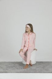 Kız Çocuk Çizgili Pijama Takımı 41656 - 2