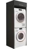 Tdesigno Hane Banyo Dolabı-Çok Amaçlı-Çamaşır Makinesi Dolabı Beyaz - 3