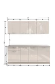 Tdesigno Lidya Hazır Mutfak Dolabı 200 Cm/ Beyaz/ Tezgah Dahil Değil - 4