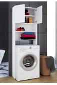 Tdesigno Sumru  Banyo Dolabı-Çok Amaçlı-Çamaşır Makinesi Dolabı Beyaz - 2