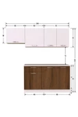 Tdesigno Meriç Hazır Mutfak Dolabı 200 Cm – Ceviz-beyaz – Tezgah Dahil Değil - 3