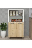 Tdesigno Çok Amaçlı Dolap,4 Raflı, 2 Kapaklı Mutfak Dolabı Kiler Dolabı Banyo Dolabı thumbnail 2