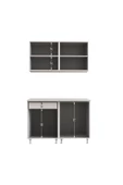 Tdesigno Anka Hazır Mutfak Dolabı 120 Cm - Parlak Mürdüm Ve Beyaz - Tezgah Dahil Değil - 5