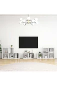 Tdesigno Alev Kitaplıklı Televizyon Sehpası Ünites 240 cm 12 Raflı - 1