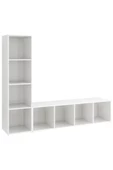 Tdesigno Tdesıgno Yağmur Kitaplıklı Televizyon Sehpası - Ünitesi -kitaplık-beyaz 150 cm 8 Raflı - 2