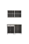 Tdesigno Elmas Hazır Mutfak Dolabı 120 cm Tezgah Dahil Değil Safir Meşe Beyaz - 5